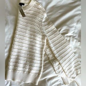 *NEW W/ TAGS* Women’s J CREW Balloon-sleeve pointelle sweater, size M, Cream